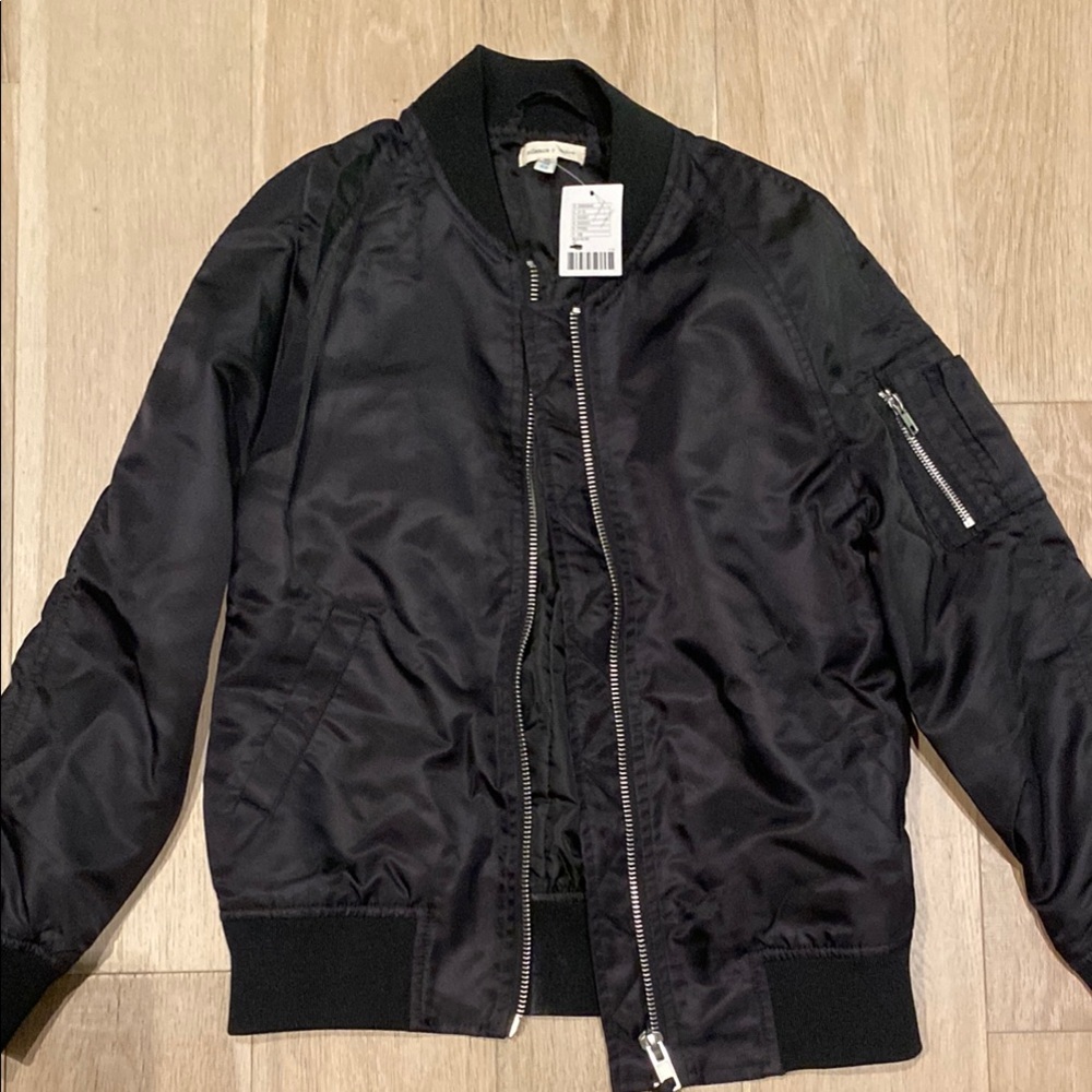 Silence + Noise Classic Black Bomber Jacket